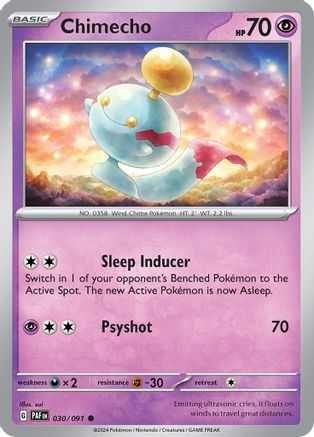 Image of Chimecho 030/091  - Reverse Holofoil SV Paldean Fates - Common