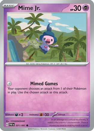 Image of Mime Jr. 031/091  SV Paldean Fates - Common