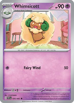 Image of Whimsicott 035/091  - Reverse Holofoil SV Paldean Fates - Uncommon