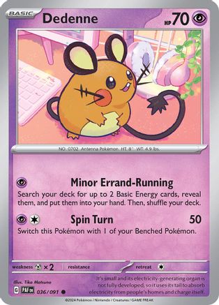 Image of Dedenne 036/091  - Reverse Holofoil SV Paldean Fates - Common