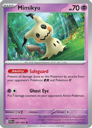 Image of Mimikyu 037/091  - Holofoil SV Paldean Fates - Rare