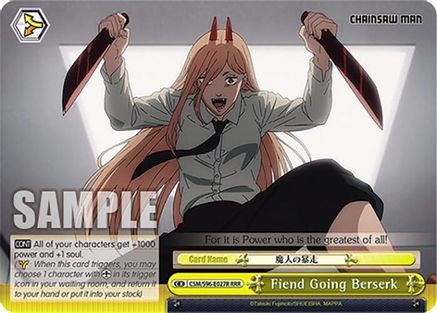 Image of Fiend Going Berserk (RRR) (CSM/S96-E027R RRR) - Chainsaw Man