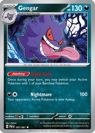 Image of Gengar 057/091  SV Paldean Fates - Uncommon