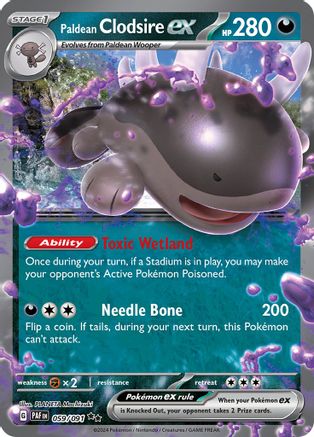 Image of Paldean Clodsire ex 059/091  - Holofoil SV Paldean Fates - Double Rare