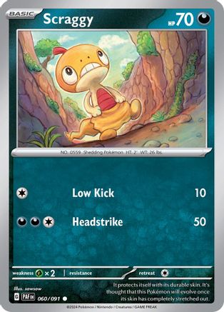 Image of Scraggy 060/091  - Reverse Holofoil SV Paldean Fates - Common