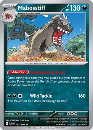 Image of Mabosstiff 063/091  - Holofoil SV Paldean Fates - Rare
