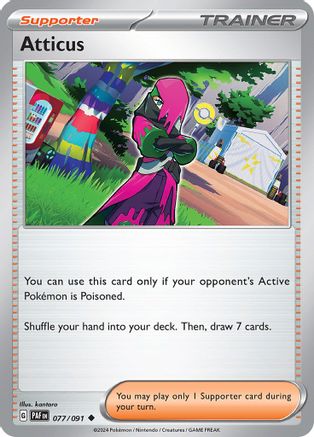 Image of Atticus 077/091  - Reverse Holofoil SV Paldean Fates - Uncommon