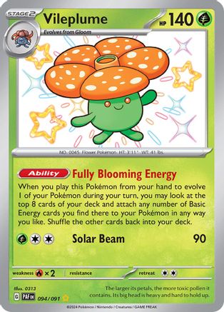 Image of Vileplume 094/091  - Holofoil SV Paldean Fates - Shiny Rare