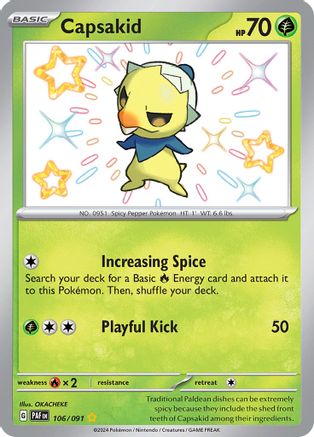Image of Capsakid 106/091  - Holofoil SV Paldean Fates - Shiny Rare