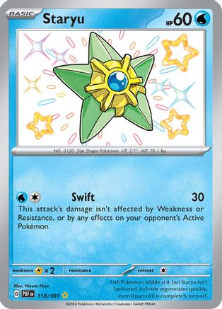 Image of Staryu 118/091  - Holofoil SV Paldean Fates - Shiny Rare