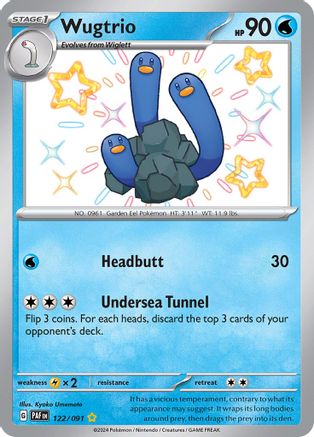 Image of Wugtrio 122/091  - Holofoil SV Paldean Fates - Shiny Rare