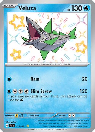Image of Veluza 125/091  - Holofoil SV Paldean Fates - Shiny Rare