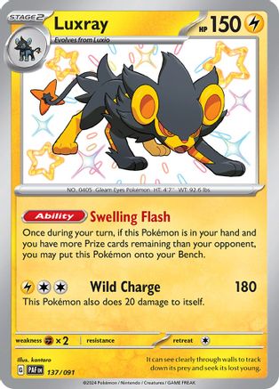 Image of Luxray 137/091  - Holofoil SV Paldean Fates - Shiny Rare