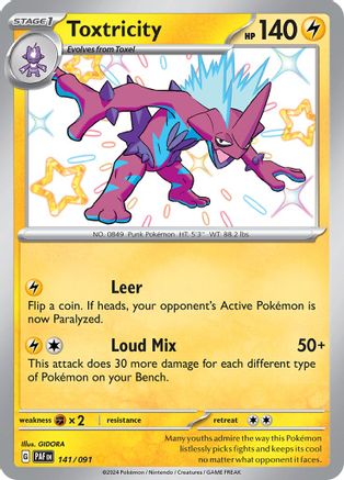 Image of Toxtricity 141/091  - Holofoil SV Paldean Fates - Shiny Rare