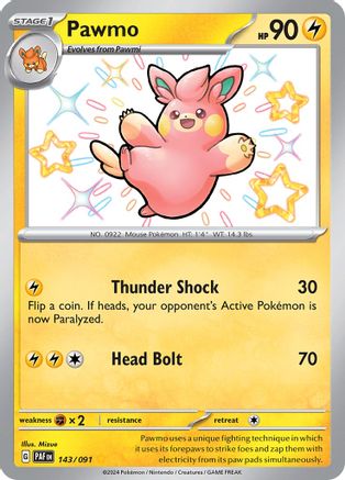 Image of Pawmo 143/091  - Holofoil SV Paldean Fates - Shiny Rare