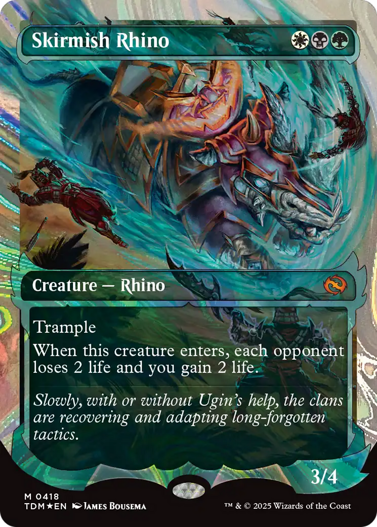 Image of Skirmish Rhino (Showcase) (Halo Foil) (TDM-418) - Tarkir: Dragonstorm: (Showcase) Foil