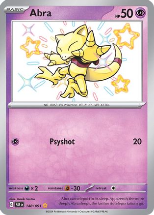 Image of Abra 148/091  - Holofoil SV Paldean Fates - Shiny Rare