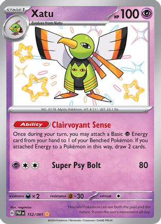 Image of Xatu 152/091  - Holofoil SV Paldean Fates - Shiny Rare