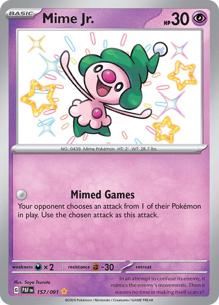 Pokemon Mime Jr. - 157/091 - SV: Paldean Fates (PAF) NM