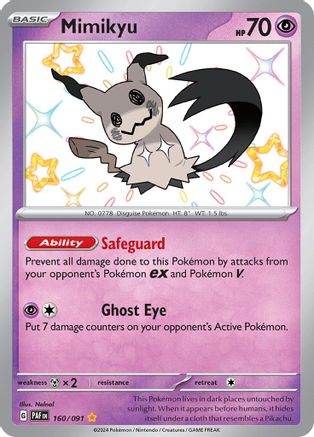 Image of Mimikyu 160/091  - Holofoil SV Paldean Fates - Shiny Rare