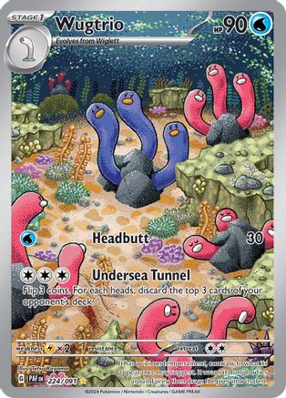 Image of Wugtrio 224/091  - Holofoil SV Paldean Fates - Illustration Rare