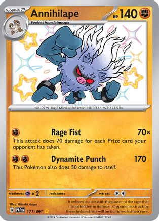 Image of Annihilape 171/091  - Holofoil SV Paldean Fates - Shiny Rare