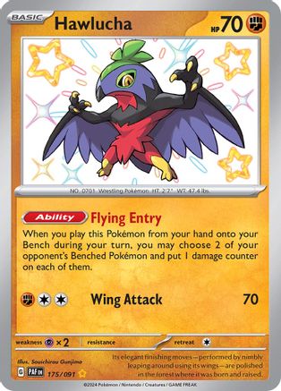 Image of Hawlucha 175/091  - Holofoil SV Paldean Fates - Shiny Rare