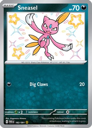 Image of Sneasel 182/091  - Holofoil SV Paldean Fates - Shiny Rare