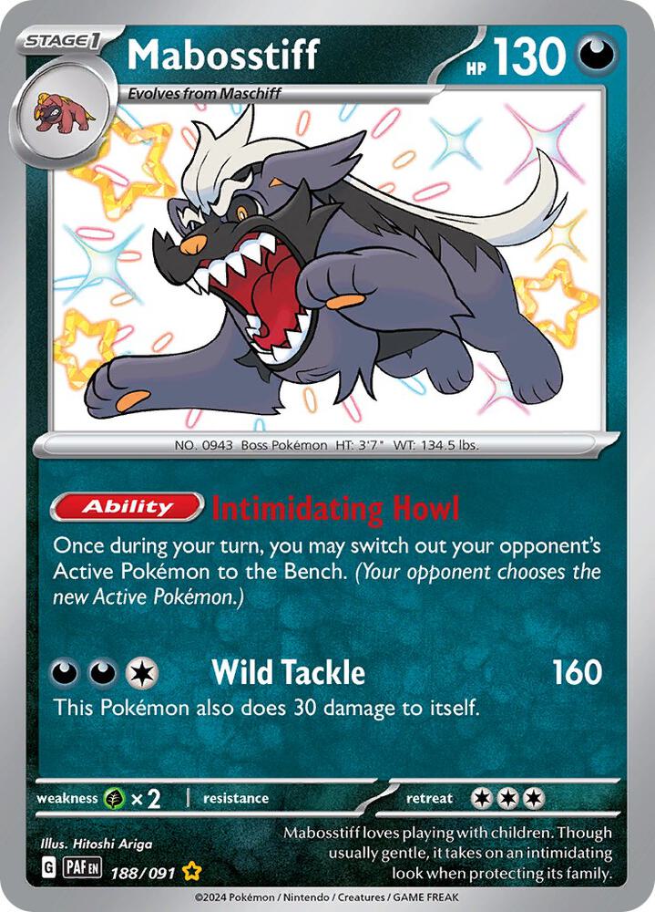 Pokemon Mabosstiff - 188/091 - SV: Paldean Fates (PAF) NM