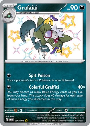 Image of Grafaiai 190/091  - Holofoil SV Paldean Fates - Shiny Rare