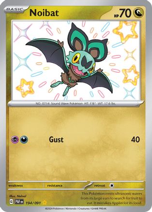 Image of Noibat 194/091  - Holofoil SV Paldean Fates - Shiny Rare