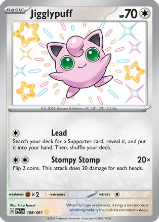 Image of Jigglypuff 198/091  - Holofoil SV Paldean Fates - Shiny Rare