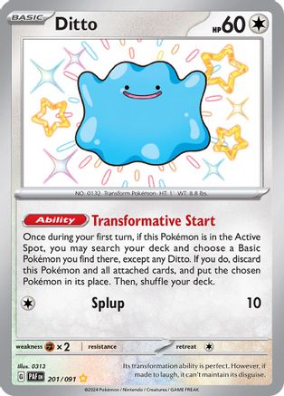 Image of Ditto 201/091  - Holofoil SV Paldean Fates - Shiny Rare