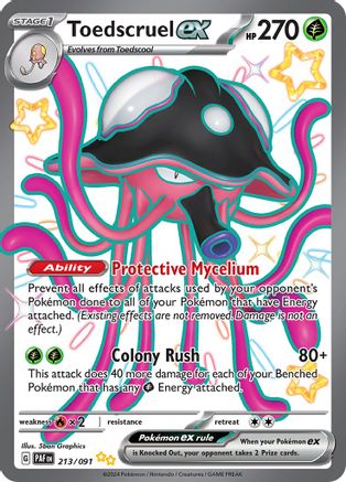 Image of Toedscruel ex 213/091  - Holofoil SV Paldean Fates - Shiny Ultra Rare