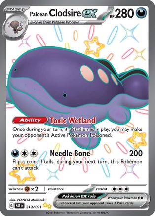 Image of Paldean Clodsire ex 219/091  - Holofoil SV Paldean Fates - Shiny Ultra Rare