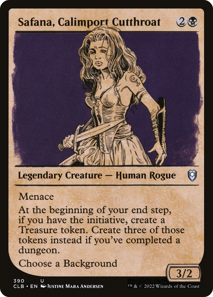 Image of Safana, Calimport Cutthroat (Showcase) (CLB-390) - Commander Legends: Battle for Baldur's Gate: (Showcase)