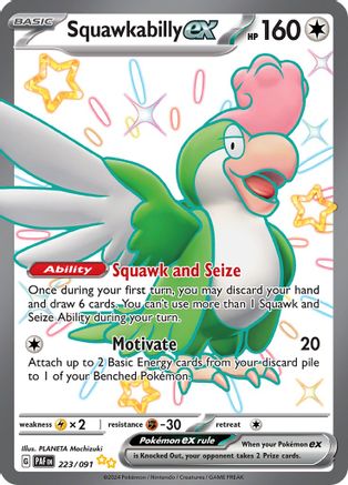 Image of Squawkabilly ex 223/091  - Holofoil SV Paldean Fates - Shiny Ultra Rare