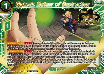 Image of Gigantic Meteor of Destruction (2023 World Championship Z-Extra Card Set) (BT22-060) - Tournament Promotion Cards Foil