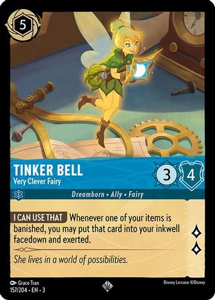 Image of Tinker Bell - Very Clever Fairy (157/204) - Into the Inklands Cold Foil