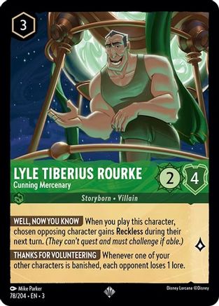 Image of Lyle Tiberius Rourke - Cunning Mercenary (78/204) - Into the Inklands Cold Foil