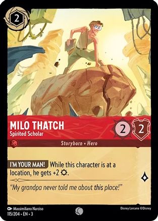 Image of Milo Thatch - Spirited Scholar (115/204) - Into the Inklands