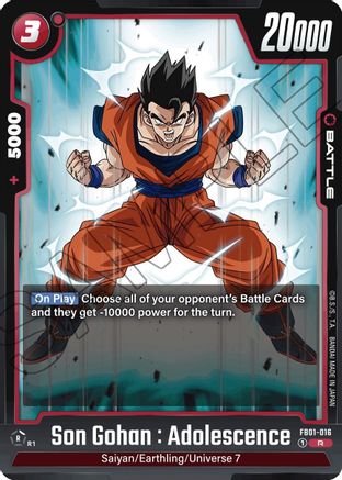 Image of Son Gohan : Adolescence (FB01-016) - Awakened Pulse Holofoil
