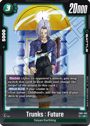 Image of Trunks : Future - FB01-092 (FB01-092) - Awakened Pulse Holofoil