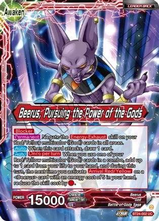 Image of Beerus // Beerus, Pursuing the Power of the Gods (BT24-002) - Beyond Generations Foil