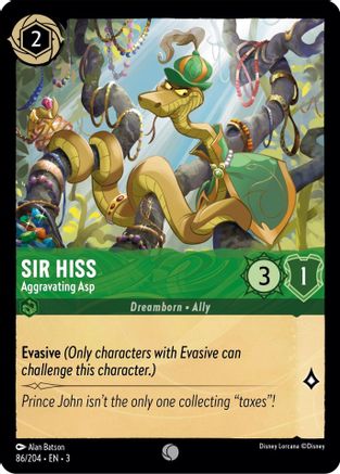 Image of Sir Hiss - Aggravating Asp (86/204) - Into the Inklands Cold Foil