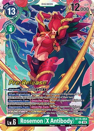 Image of Rosemon (X Antibody) (BT15-054) - Exceed Apocalypse Pre-Release Cards Foil