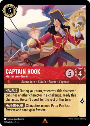 Image of Captain Hook - Master Swordsman (105/204) - Into the Inklands Cold Foil