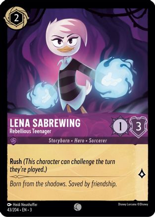 Image of Lena Sabrewing - Rebellious Teenager (43/204) - Into the Inklands Cold Foil