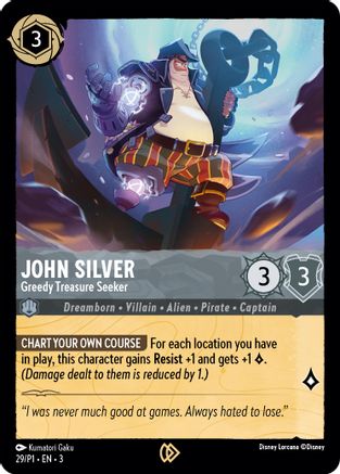 Image of John Silver - Greedy Treasure Seeker (29) - Disney Lorcana Promo Cards Cold Foil