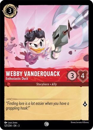 Image of Webby Vanderquack - Enthusiastic Duck (127/204) - Into the Inklands Cold Foil
